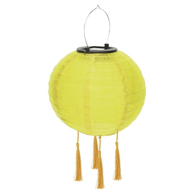 Linterna solar redonda LED colgante de 12 pulgadas a prueba de agua para decoración al aire libre rojo