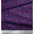 thumbnail image 2 of Soimoi Purple Cotton Cambric Fabric Floral Leaves Decor Fabric Printed Yard 56 Inch Wide, 2 of 3