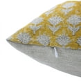 thumbnail image 3 of Fabdivine Block Print Throw Pillow Cover, 20x20 Inch Thick Linen Outdoor Cushion Cover, Floral Print Boho Design Mustard Pillow Cover for Sofa and Couch, 3 of 5