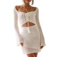 thumbnail image 1 of Vestido Para Cubrir Bikini Bikini Cover-Ups Hollow Out Knitted Lady Cover-ups Dress Beach Outfits (Blanco M) Ygjytge para Mujer Blanco T M, 1 of 9