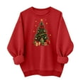 thumbnail image 3 of Busydd Christmas Shirts for Women Trendy Holiday Graphic Long Sleeve Sweatshirt for Women Comfy Cotton Round Neck Womens Sweatshirts M, 3 of 6