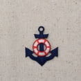 thumbnail image 2 of Nautical - Navy Blue Anchor - Red/White Life Preserver - Iron on Applique/ Embroidered Patch, 2 of 2