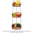 thumbnail image 4 of Manta De Almacenamiento De Frutas De 3 Capas Manta De Almacenamiento De Frutas Plegable Colgante Manta De Exhibición Colgante De Comida De Hierro Forjado Con Gancho Para Colgar Para Cocina De Fiesta Minnieouse HA019839-00, 4 of 6