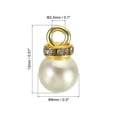 thumbnail image 2 of Unique Bargains Pendentifs Perles Factices 8 mm, Lot de 100 Perles Rondes Imitation Perle avec Strass, Beige Doré, 2 of 6
