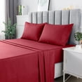 thumbnail image 2 of LDC Lux Decor Collection 4-Piece 1800 Thread Count Burgundy Microfiber Bed Sheet Set, Queen – Deep Pocket, Fade Resistant, 2 of 10