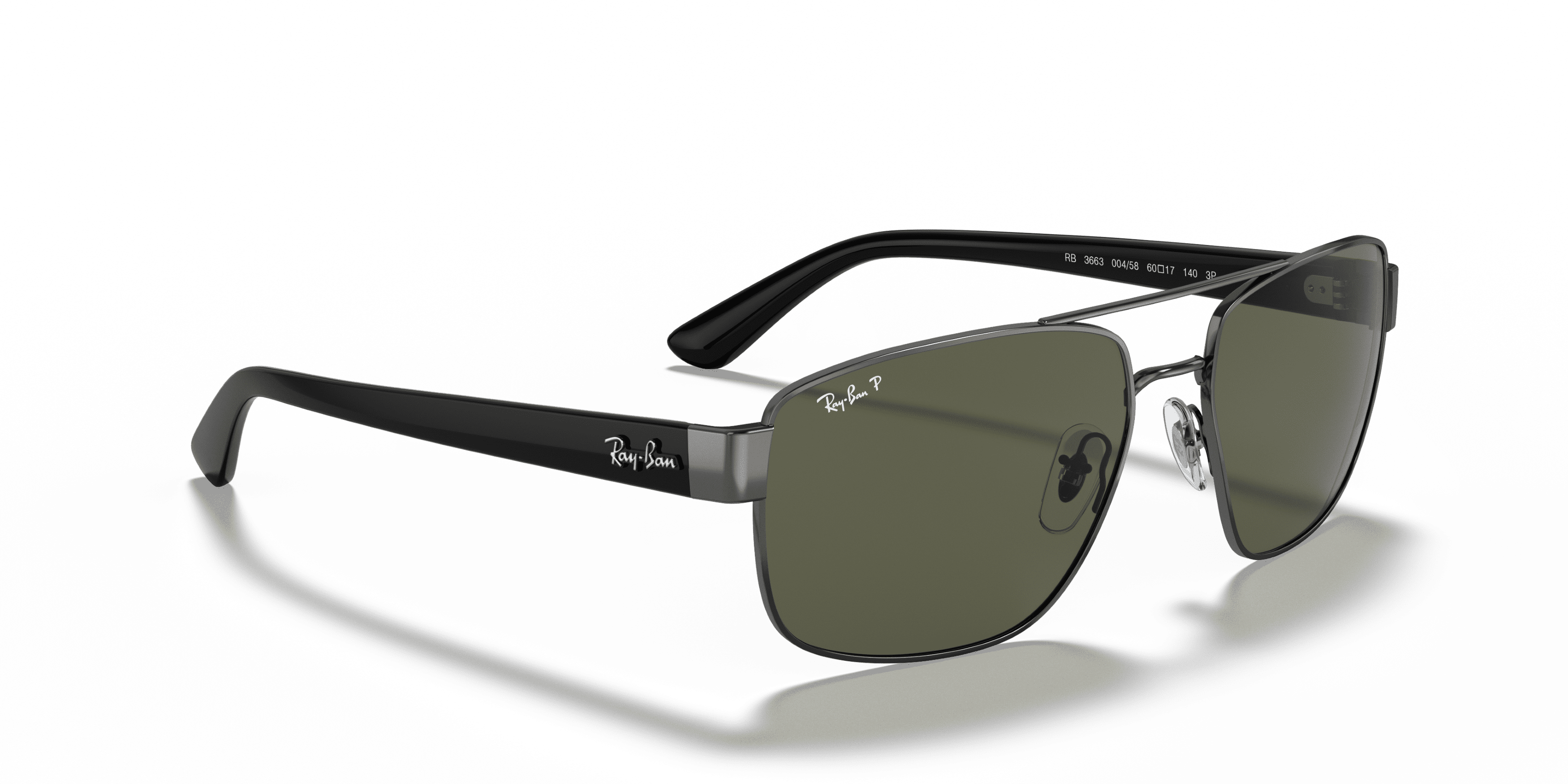 Ray-Ban Sunglasses for Men and Women, Polished Gunmetal with G-15 Lenses, Size 60