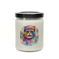 thumbnail image 3 of Hippie Scottish Fold Portrait Watercolor Tie-Dye Vintage Styles Soy Wax Candle Cat Lover Kitten Owner Gifts 9oz White Birch & Black Pepper Candle - 00014, 3 of 5