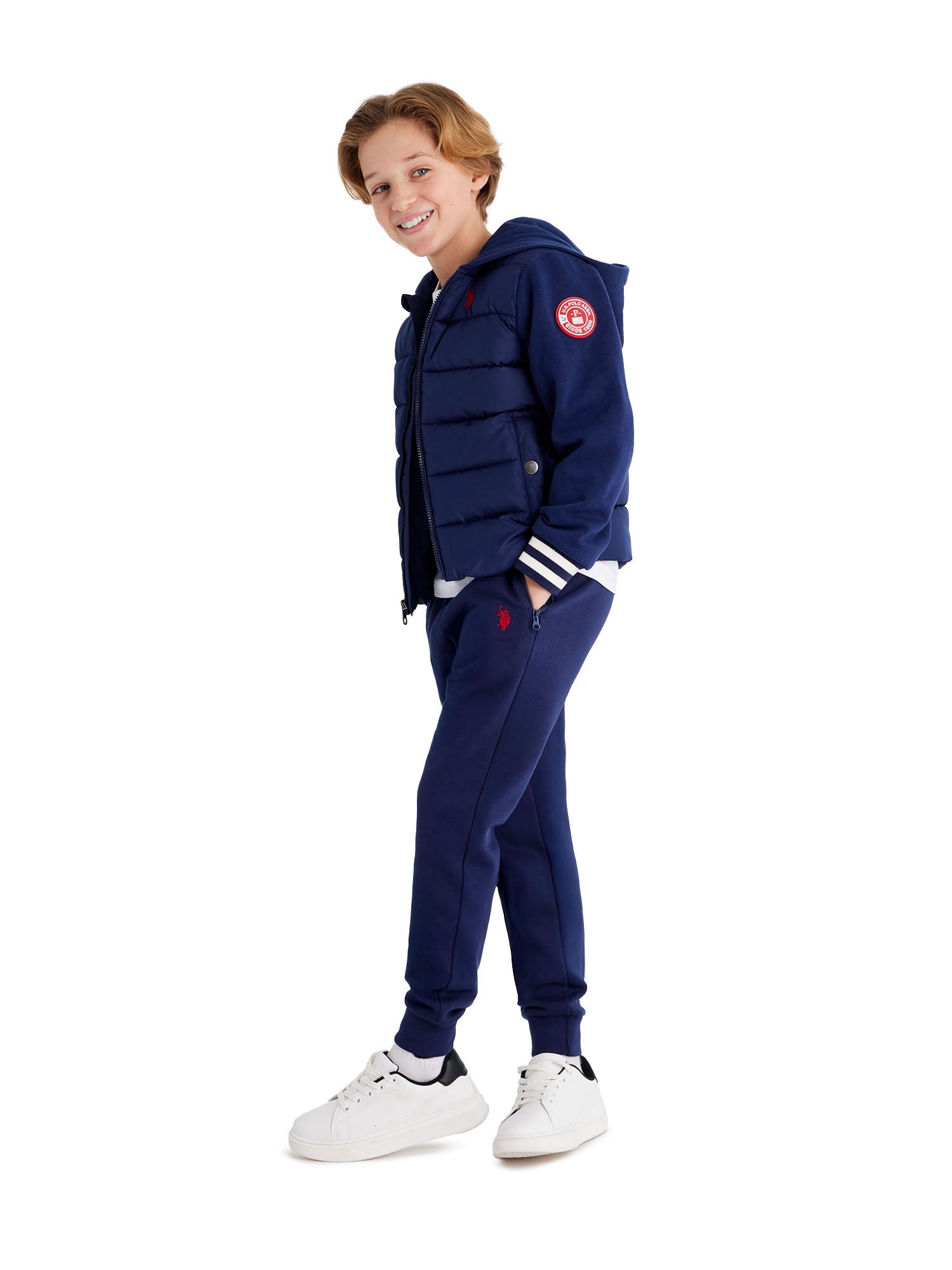U.S. Polo Assn. Mixed Media Zip Jacket, Sizes 4-18