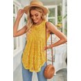 thumbnail image 3 of ABPHQTO Camiseta sin mangas con encaje amarillo para mujer, 3 of 5