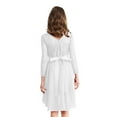 thumbnail image 4 of YONGHS Girls Elegant Lace Flower Girl Dress Long Sleeve A-Line High Low Hem Junior Bridesmaid Dress Ivory 16, 4 of 7