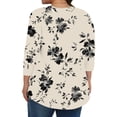 thumbnail image 5 of YLHFASHION T-Shirts Décontractés pour Femmes Grande Taille Manches 3/4 Col Rond Tuniques Mignonnes Basiques Blouses de Travail jusqu'à 50 % de Réduction T-shirt Manches Longues pour Femmes, 5 of 5