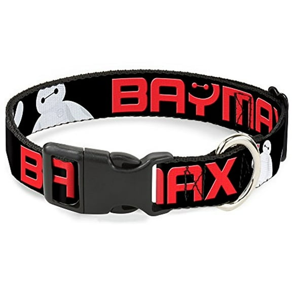 Buckle-Down Baymax Poses Black White Red Disney Breakaway Plastic Clip Collar, Narrow-Large