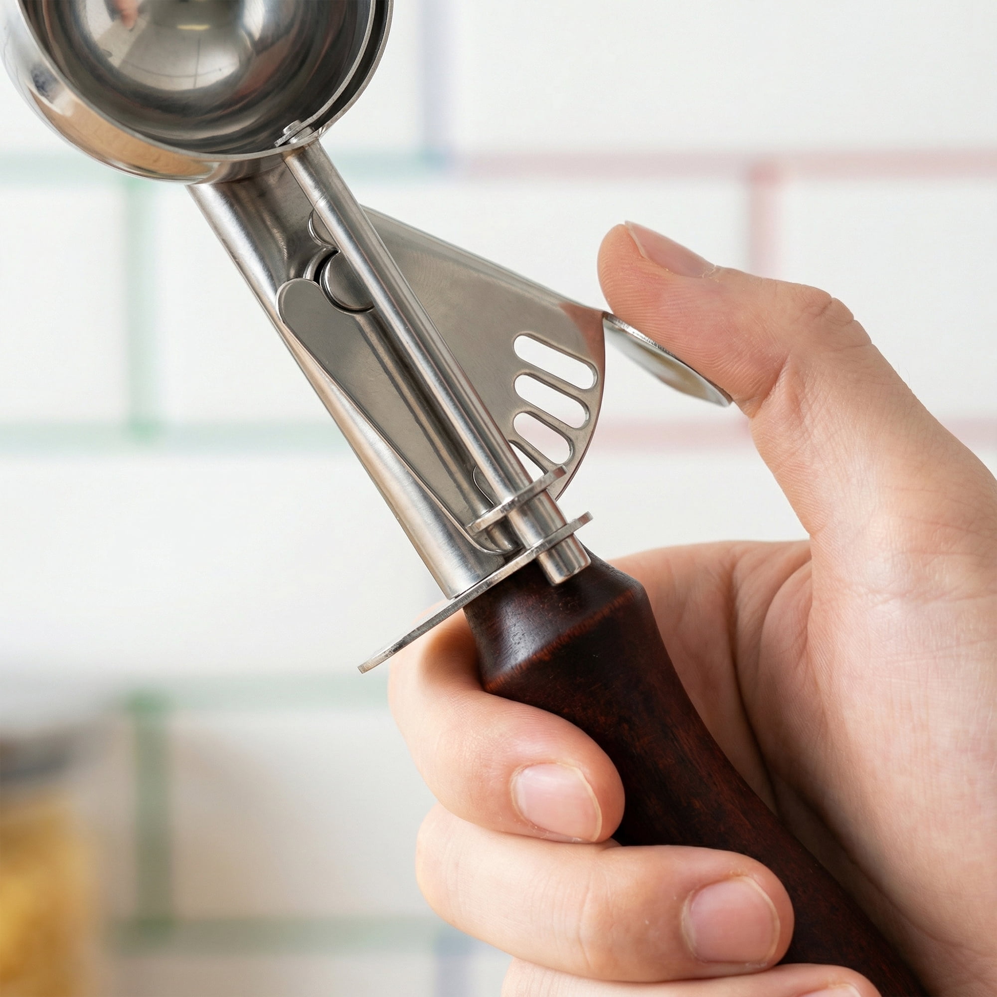 Unique Bargains Stainless Steel Ice Cream Scoop for Gelato and Sorbet Brown 7.9in