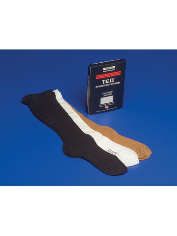 T.E.D. Anti-embolism Stockings Knee-high Medium, Regular Black Closed Toe PR/1