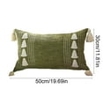 thumbnail image 6 of Christmas Pillowcase with Tassels​​ - Embroidered Xmas Tree in Monochrome Style, 12x20 Inch Decorative Cushion Cover for Seasonal Home Decor Green, 6 of 6