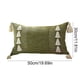 thumbnail image 3 of Funda de cojín con diseño de árbol de Navidad | Lona bordada verde y blanca con borlas | Cojín decorativo navideño de 30 x 50 cm para sofá y dormitorio, 3 of 6