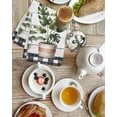 thumbnail image 4 of Spring Kitchen Dish Towels for Drying Dishes Set of 2, Farmhouse Pots Plant Leaves Wood Plank Black Plaid Waffle Weave Microfiber Hand Tea Bathroom Towels Quick Dry & Absorbent Towel 15.7x23.6, 4 of 7
