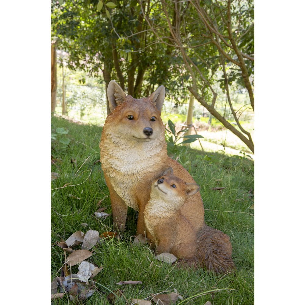 Hi-Line Gift Ltd. Mother & Baby Fox Sitting
