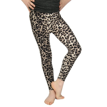 Lori & Jane Girls Tan Animal Print Stretchy Trendy Soft Leggings