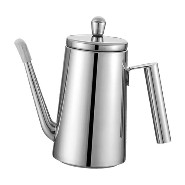 Botella dispensadora de aceite de acero inoxidable, aceitera con asa y tapa, vinagrera de cocina Mango de acero de 700 ml