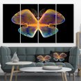 thumbnail image 1 of Design Art - Papillon Fractal Bleu Jaune dans le Noir, 1 of 3
