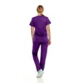 thumbnail image 2 of Hey Collection Womens Stretch Colorful Cargo Mock Neck Scrubs Set, Medical Nursing Tops with Four Pocket Scrubs Straight Leg Pants, 2 of 5