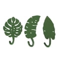 thumbnail image 3 of Zeckos Green Cast Iron Tropical Leaf Wall Decor Hooks Set of 3 Cast, 3 of 5