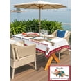 thumbnail image 4 of Outdoor Tablecloth with Umbrella Hole and Zipper, Red Christmas Rectangle Table Cloth 54x80 Inch Waterproof Tablecloth, Sloths Xmas Botanical Winter Picnic Table Cover for Patio Camping, 4 of 7