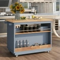 thumbnail image 2 of Harper & Bright Designs Rolling Kitchen Island Cart on Wheels, Dining Cart Kitchen Trolley Cart with Drawers and Storage Space, 2 of 7