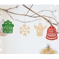 thumbnail image 5 of Inkdotpot 18pcs Wooden Christmas Ornaments, Unfinished Wooden Laser Cutouts Home/Bell Shaped Embellishments Hanging Ornament for Christmas Decorations- Tree Decor- Kids Crafts DIY, 5 of 9