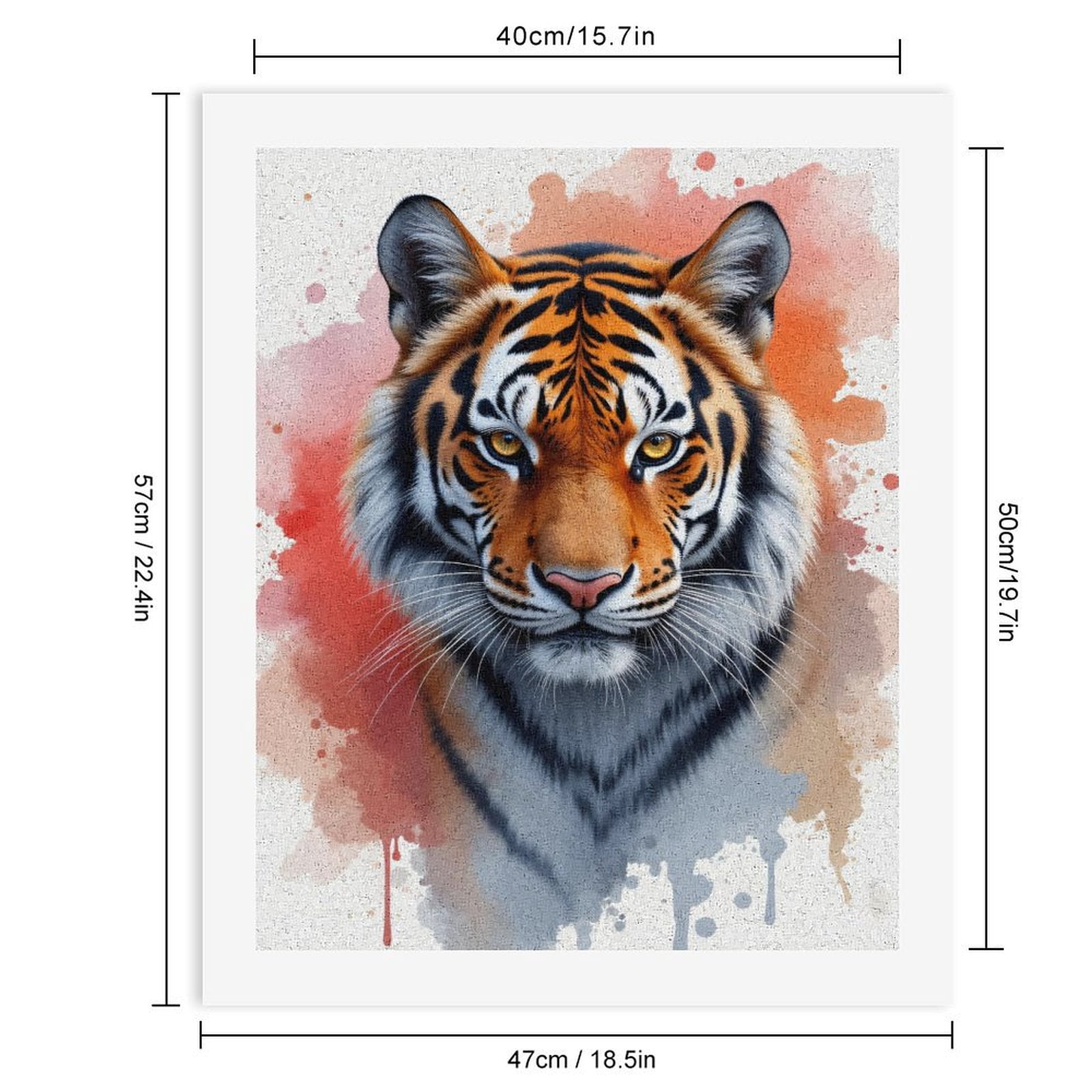 Paint By Numbers Kit for Adults Beginner - DIY Tiger Portrait Watercolor Art Canvas Painting Kits for Adults, Frameless Paint By Number for Adults for Home Wall Decor 16x20 Inch