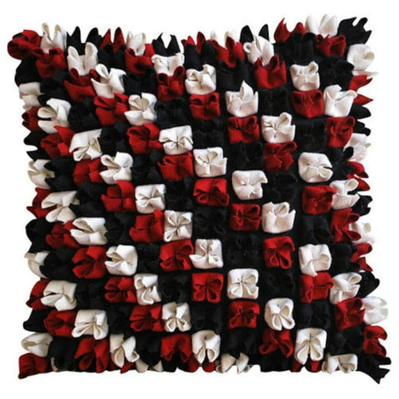 Pillow Covers, Red Pillow Covers 18x18 inch (45x45 cm), 3D Red, Black Ivory Origami Pillows Cover, Square Felt Pillows Cover, Checkered Modern Pillows, Abstract - Red N Black Blossom