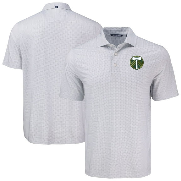 Men's-Cutter & Buck  Gray Portland Timbers Big & Tall Pike Eco Diamond Dot Print Recycled Polo