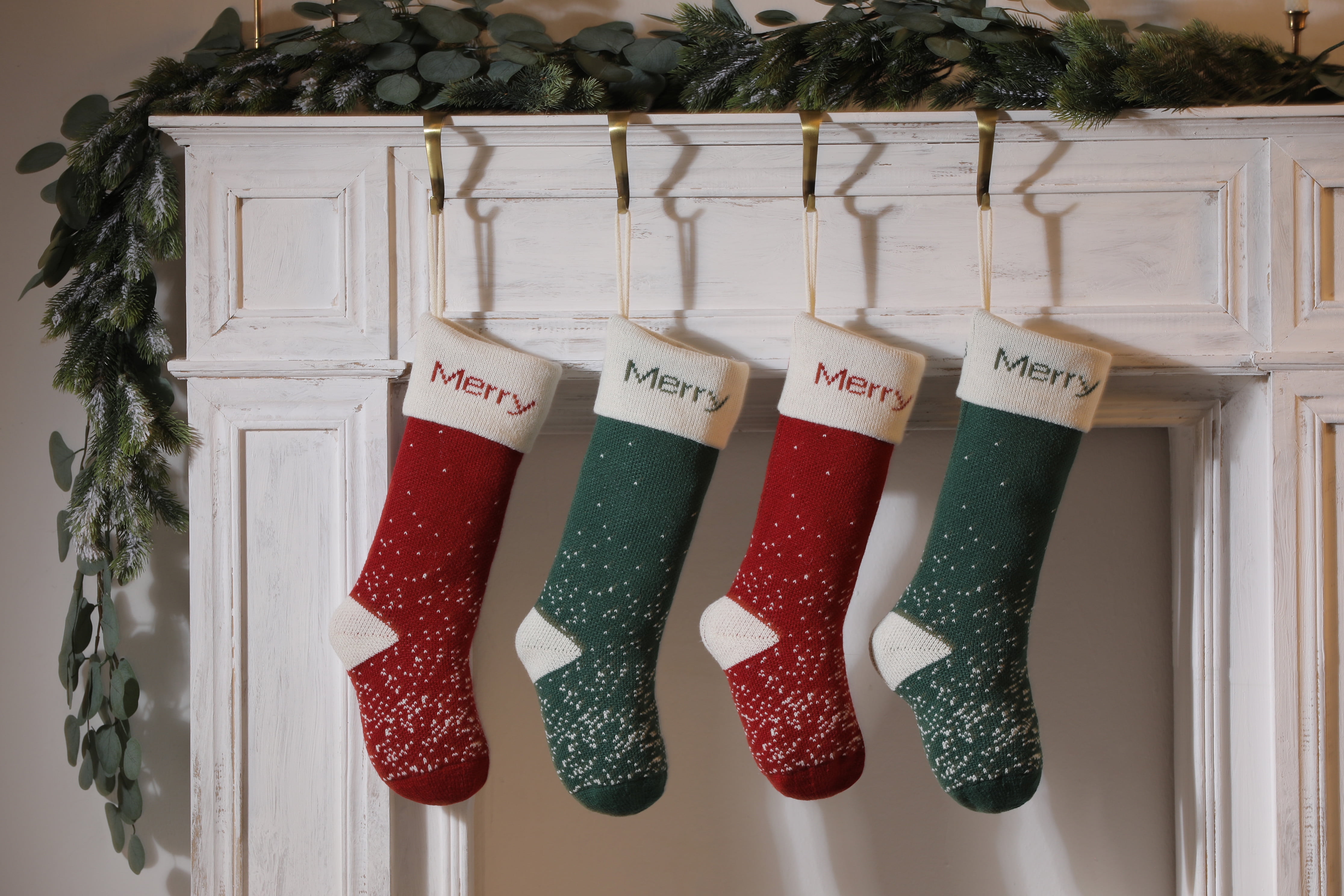 Lomyolo 4 Pack Christmas Stockings 18" Knit Christmas Stockings Large Christmas Stockings 