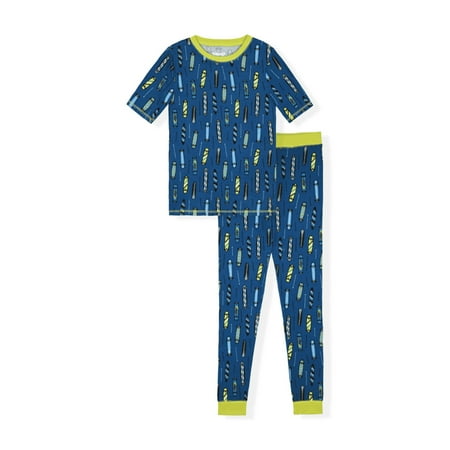 Sleep On It Boys 2-Piece Super Soft Jersey Snug-Fit Pajama Set - Skate , 10