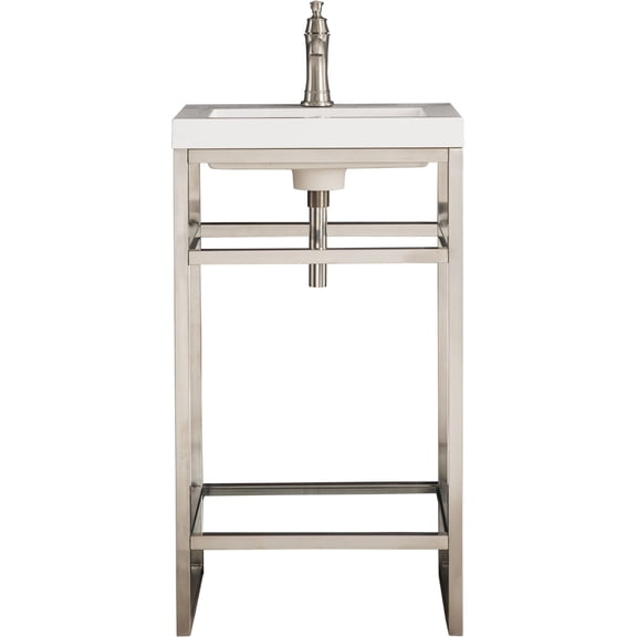 James Martin Vanities C105v20wg Boston 19-5/8" Rectangular Stainless Steel And Stone