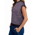 thumbnail image 2 of Women's Light-Weight Cap Sleeve Cardigan Summer Casual Striped Knit Open Front Button Down Sweater Pink S, 2 of 8