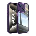 thumbnail image 6 of Dteck for iPhone 12 Clear Case, Shockproof Slim Clear Hard PC Back with Soft TPU Bumper Scratch Resistant Protective Transparent Anti-Scratch Phone Case,Darkpurple, 6 of 6