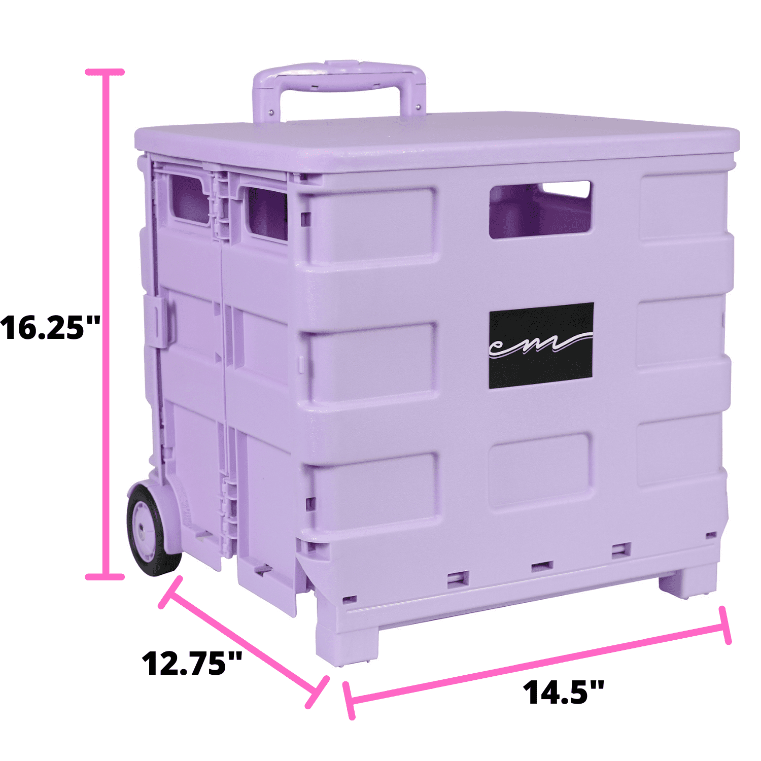 Everything Mary Collapsible Storage Cart for Crafts & Supplies, Purple