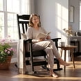 thumbnail image 2 of Naipo 1PC Patio Rocking Chair All-Weather, Oversized Porch Rocker Chair 400 lbs Weight Capacity, for Backyard, Fire Pit, Lawn, Garden, Outdoor and Indoor, Black, 2 of 9