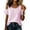 Pinks-shirts, variant on Women Cold Shoulder Shirts Striped Short Sleeve Round Neck T Shirts Fashion Summer Split Hem Beach Tees