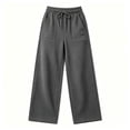 thumbnail image 3 of Bosfbaoi Sweatpants for Women Drawstring Elastic Waist Wide Leg Pants Patch Pocket Casual Loose Track Pants, 3 of 8