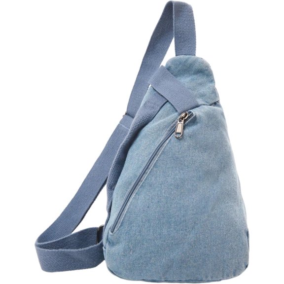 Sunyuer Women Vintage Washed Denim Triangle Sling Bag, Lightweight Casual Chest Crossbody Backpack, Adjustable Strap Durable Shoulder Fanny Pack for Cycling Shopping Daily Travel