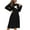 Black, variant on Women's Fuzzy Fleece Nightgown Plush Thicken House Coat Casual Long Sleeve Crewneck Sleepwear Flannel Night Dress