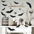 thumbnail image 4 of 2026 Halloween Indoor Decorations 12PC Halloween Bats Decoration For Home Decor DIY Wall Decal Bathroom Indoor Hallowmas Party Supplies 4 Different Sizes Realistic PVC Scary Black Sticker, 4 of 7
