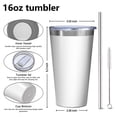 thumbnail image 4 of 16oz Tumblers Pug and Footprint Stainless Steel Vacuum Insulated Double Wall Travel Tumbler Cups Mug with Lid and Straw,Cleaning Brush for Coffee,Tea, 4 of 4