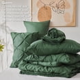 thumbnail image 6 of Flymme Queen Comforter Set with Sheets 7 Pieces Dark Green Bed in a Bag Queen Size Bed Set Soft Microfiber Pinch Pleat Bedding Set for All Season, 6 of 9