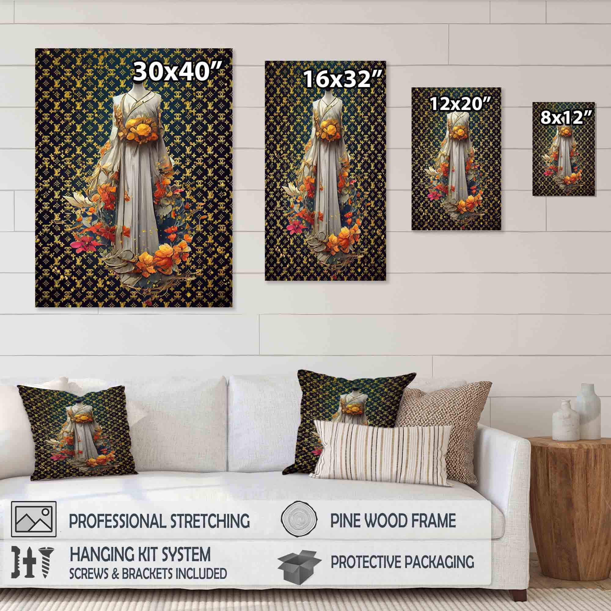 Designart Luxurious Floral Dress Design Canvas Wall Art