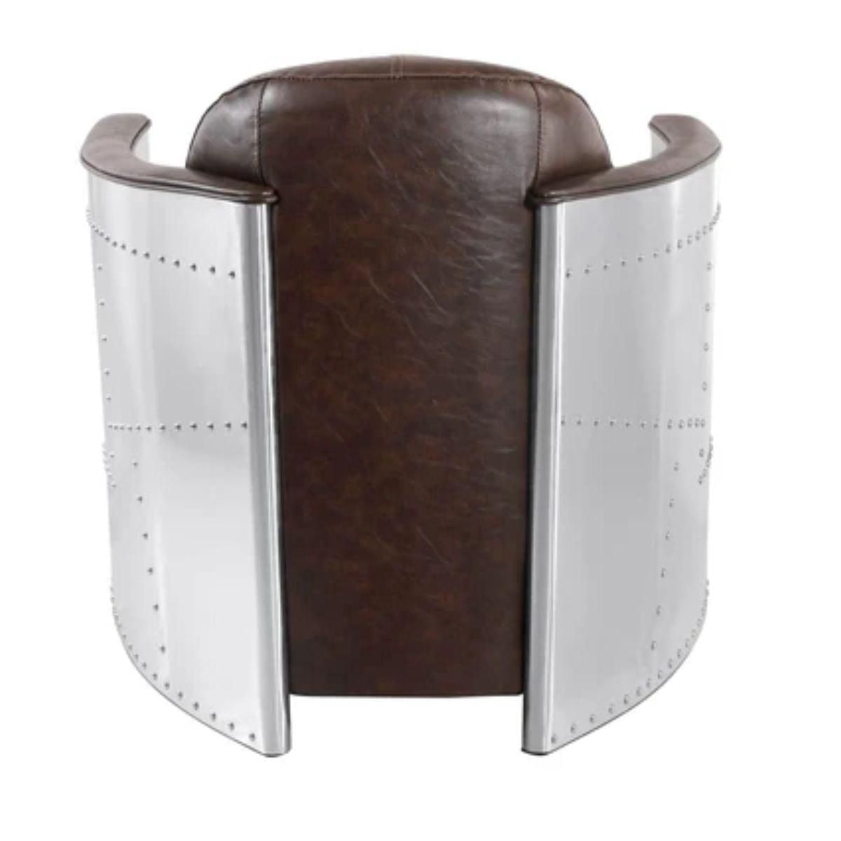Kanalu Antique Lounge Chair with Expertly crafted with genuine leather and a sturdy riveted metal frame