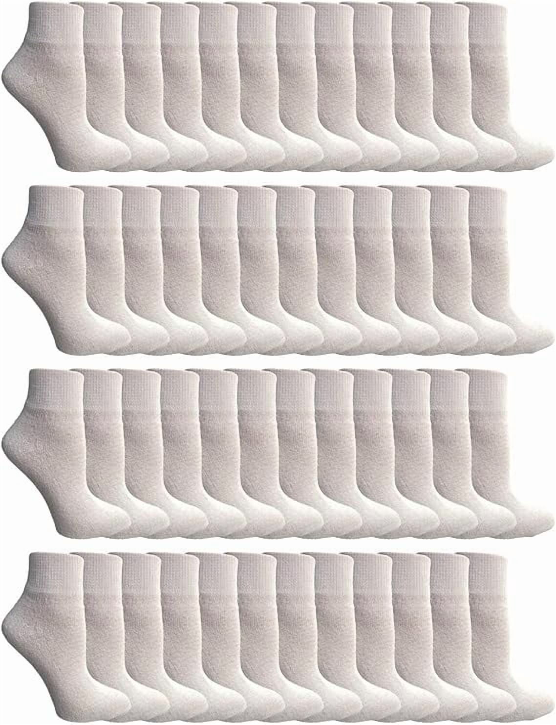 Yacht & Smith Mens & Womens Ankle Wholesale Bulk Pack Athletic Sports Socks (Womens 9-11 (Shoe size 5-10), 48 Pairs White)